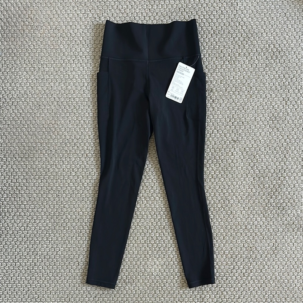 NWT ATHLETA SALUTATION STASH II Black Leggings